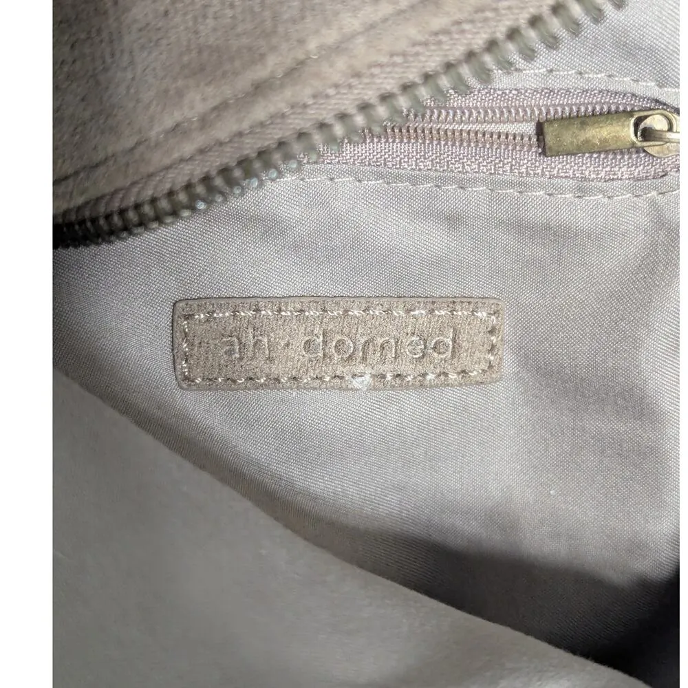 ah dorned Faux Suede Crossbody Purse Embroidered Colorful Strap Womens Brown Tan - Image 3