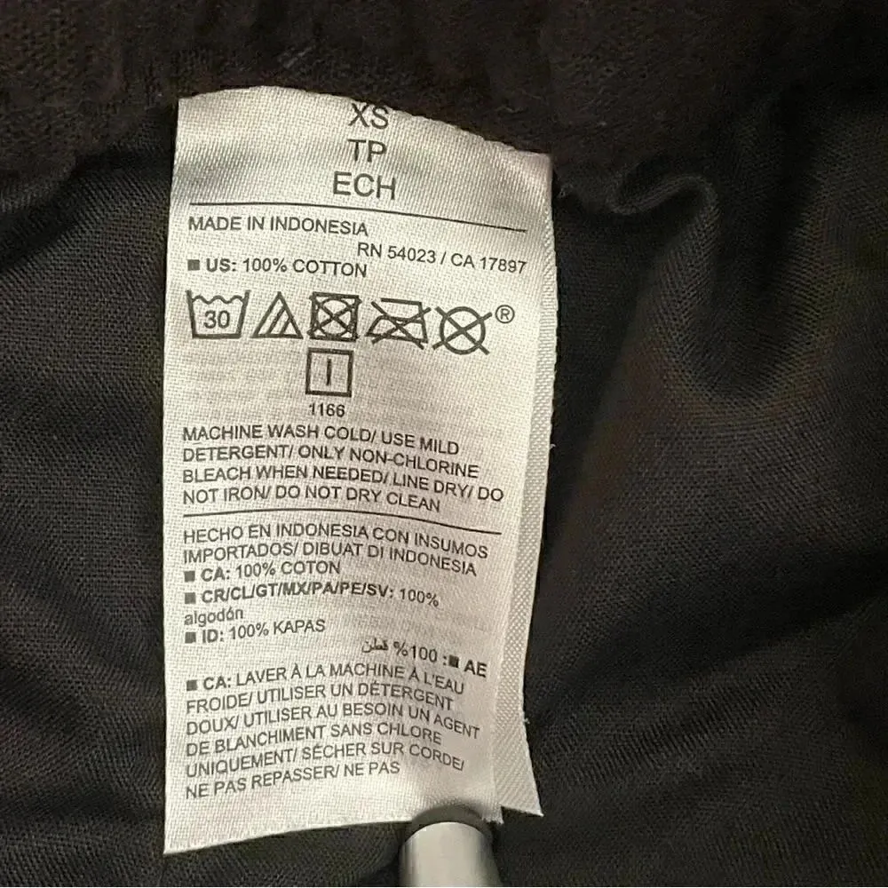 Old Navy Black Y2K Drawstring High Waisted Textured Soft  Wide Leg Cozy Pants S - Image 9