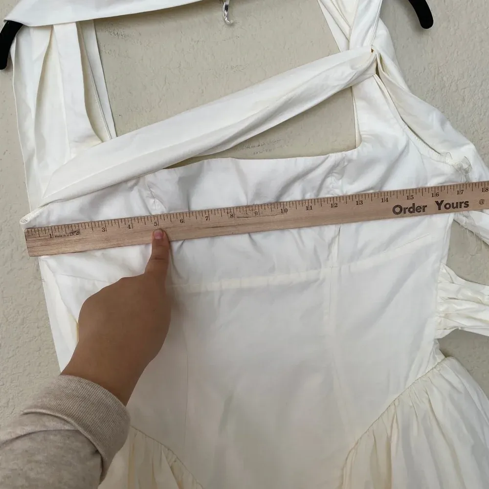 HOUSE OF CB 'Florianne' Ivory Bow Mini Dress NWOT size M A-C regular length - Image 7