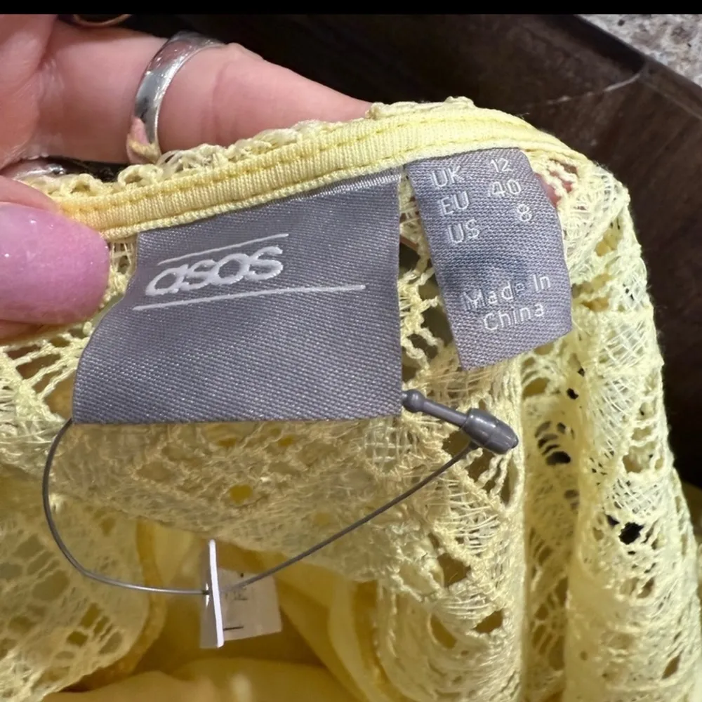 ASOS Sunny Yellow Lace Midi Dress - Image 4