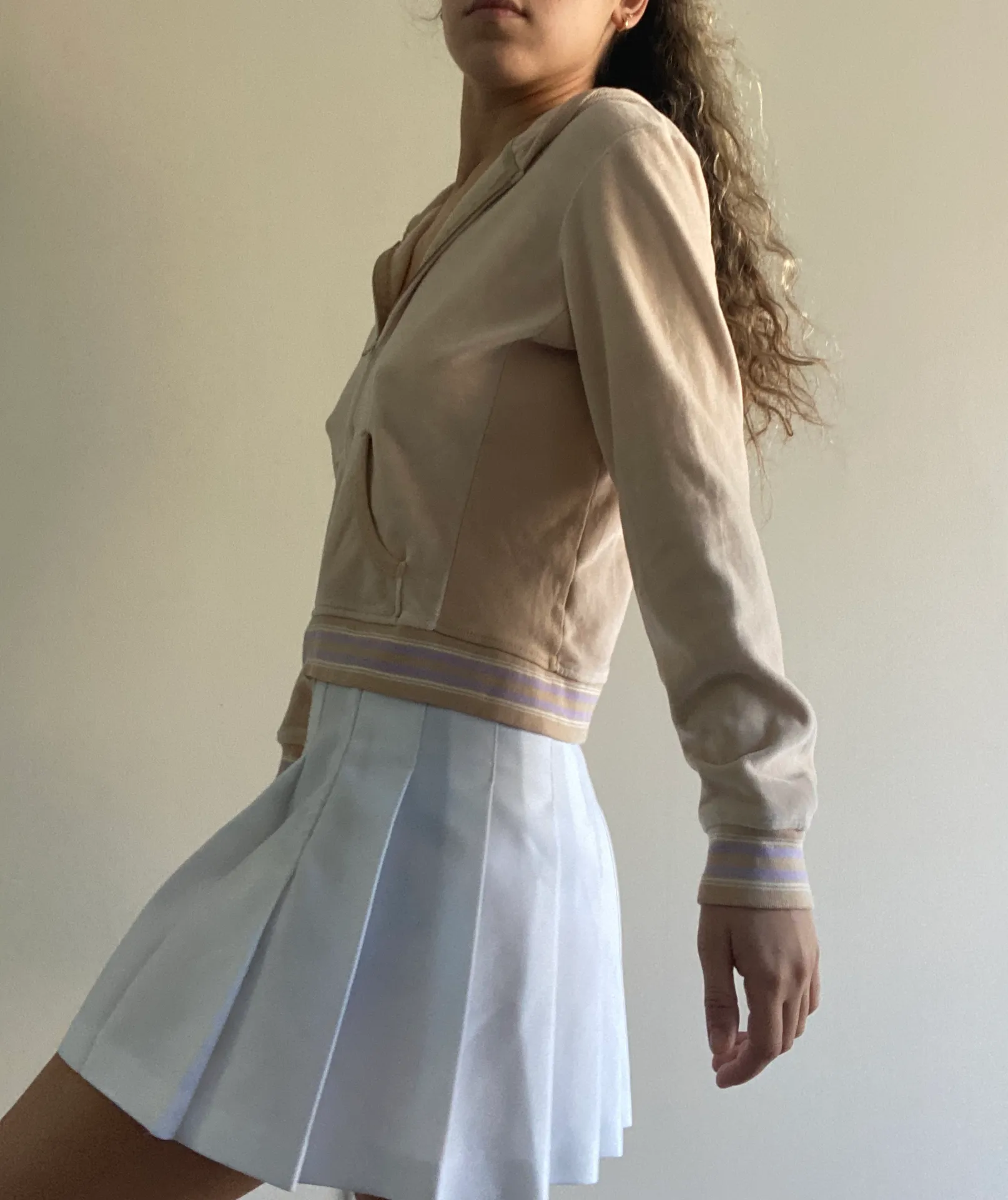 Beige 2003  holiday Velour Zip Up - Image 4