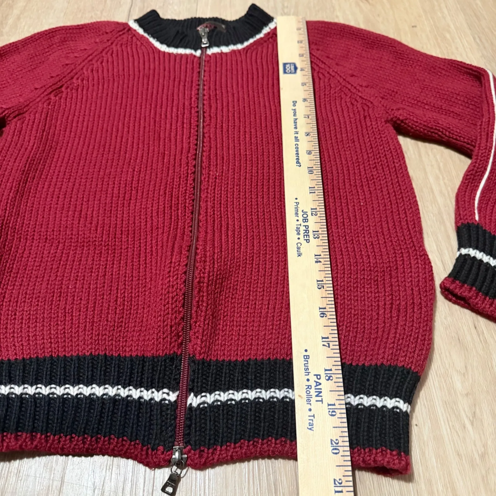 Vintage Prada Sport Red Zip-Front Knit Bomber Cardigan Sweater IT 40 US Small - Image 8