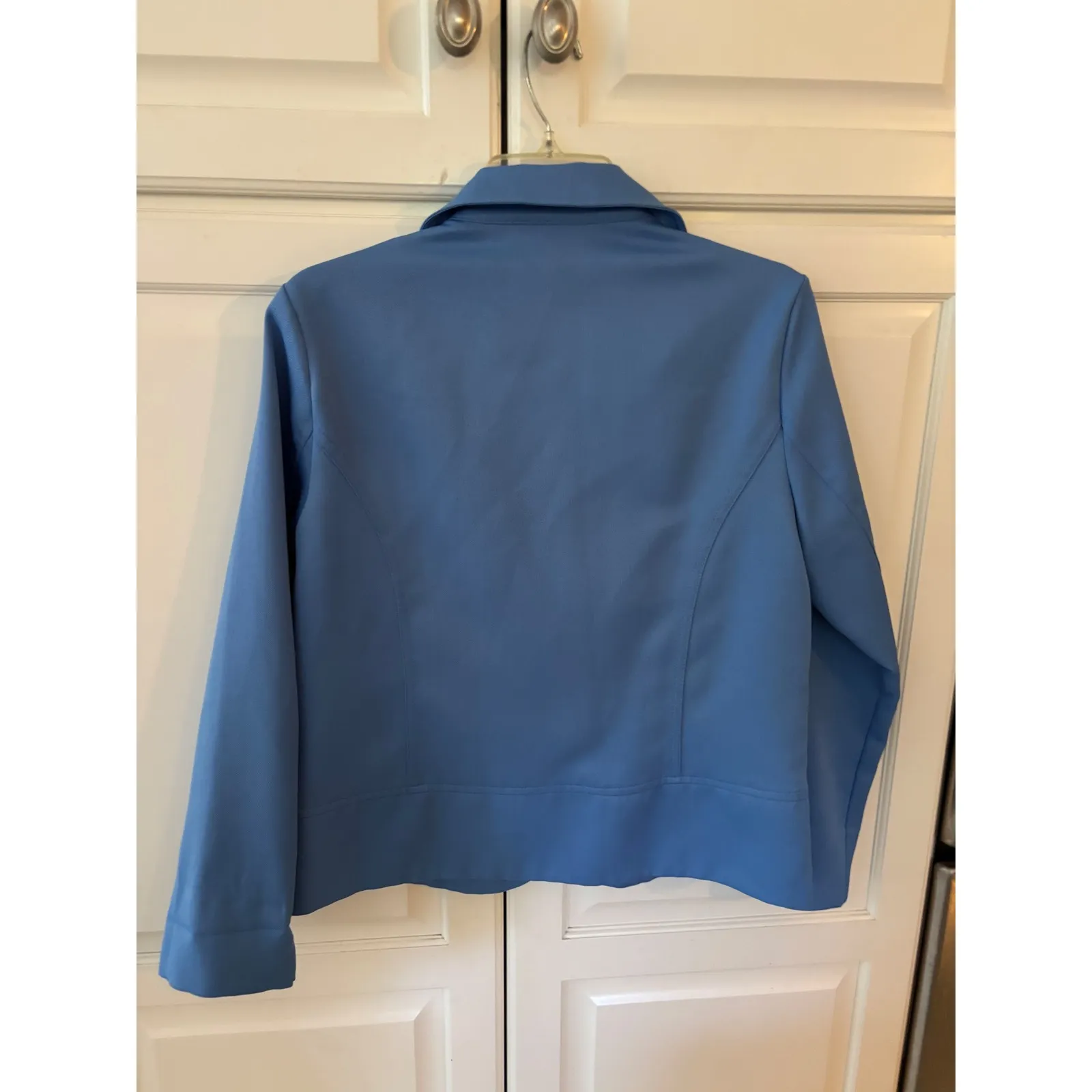 Drapers & Damons Blue Zip Front Collared Jacket Women's Size M Size M - Image 4