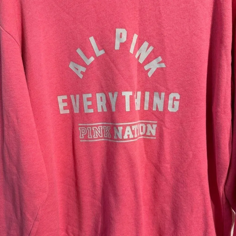 Pink Victoria’s Secret, women’s medium pink everything pullover sweatshirt ￼‎ - Image 2
