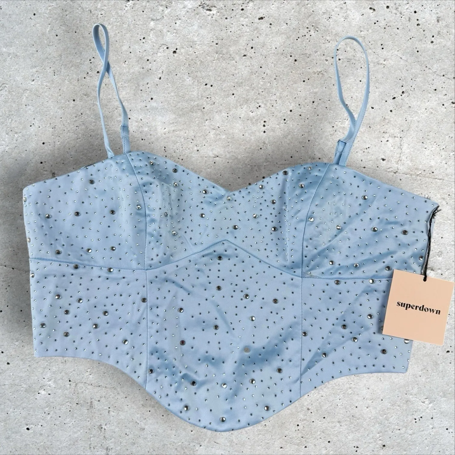 Superdown X Revolve Janet Corset‎ Bustier Rhinestone Too Blouse Sz M NWT - Image 3