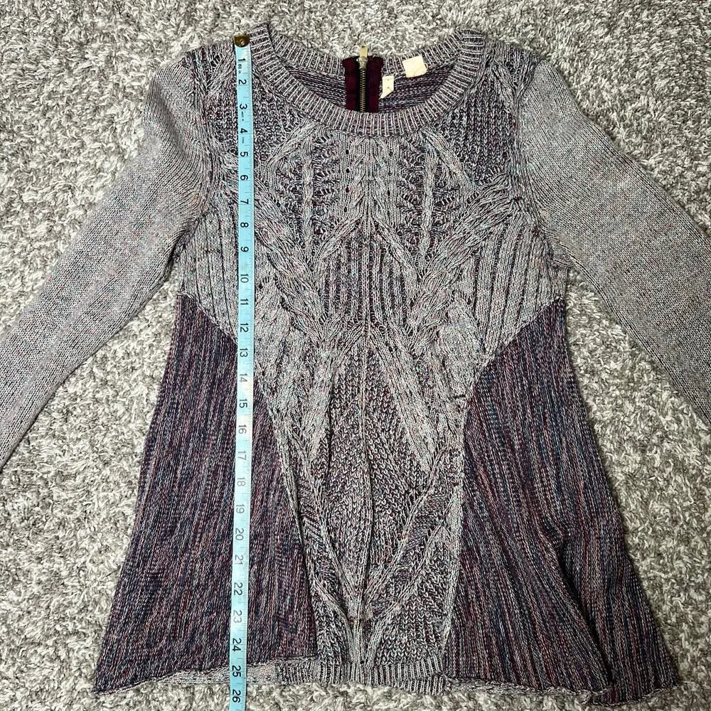 Anthropologie Moth Women's Anita Mixed Cable Knit‎ Sweater Size XS - Image 7