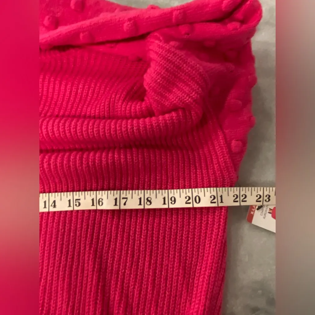 NWT Vince Camuto Size XL Pink Ribbed Knit Bauble Sleeve  Oversized Sweater - Image 9