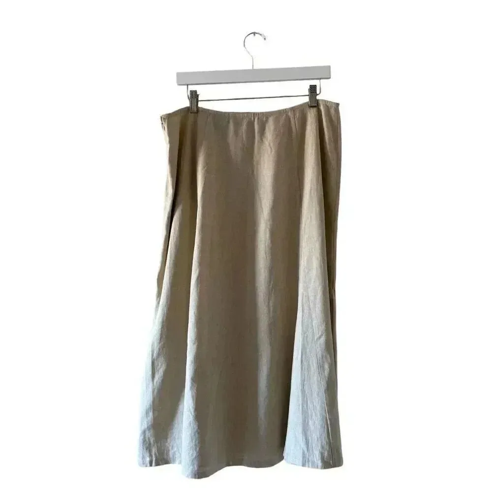 Requirements Linen Blend Long Maxi Lagenlook Fit & Flare Plus SZ 14 #2097 - Image 5