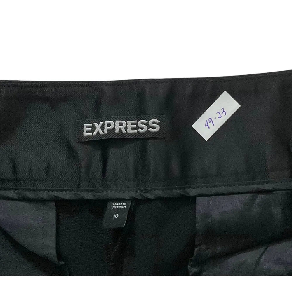 Express Black Satin Trim Chino Shorts Women Size 10 | 49-23 - Image 5