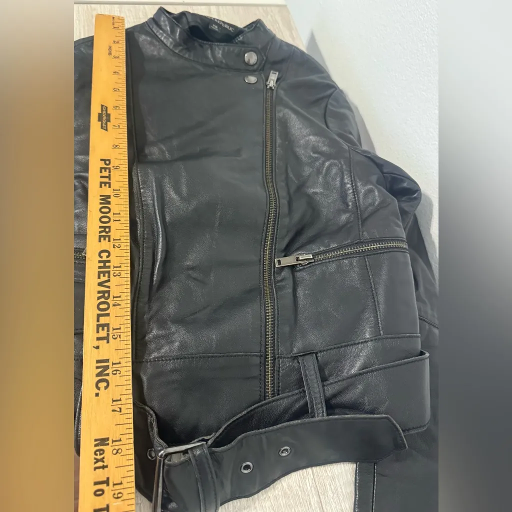 Banana Republic Lambskin Leather Moto Jacket Biker Punk Rock Size XS - Image 5