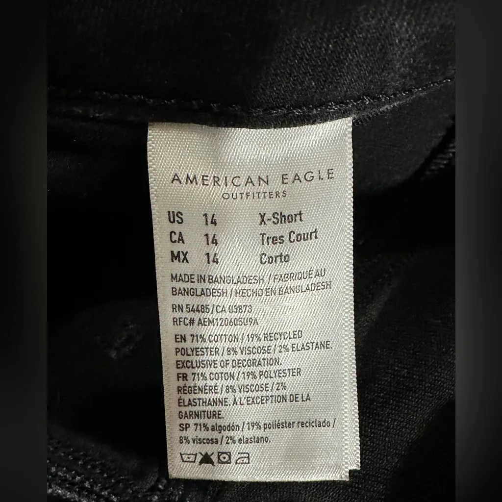 AMERICAN EAGLE Super High Rise Flare Jeans size 14 x-short black - Image 10