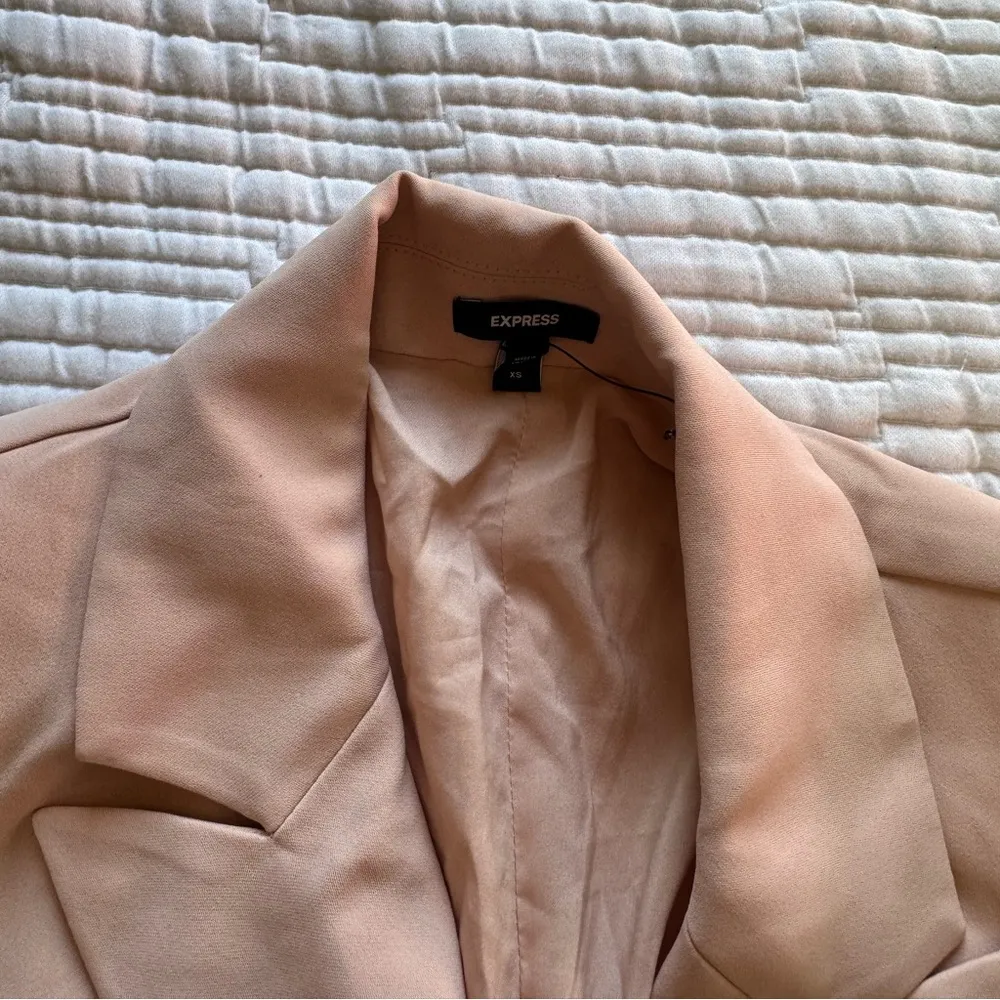 Double Breasted Padded Shoulder Mini Blazer Dress - Image 8