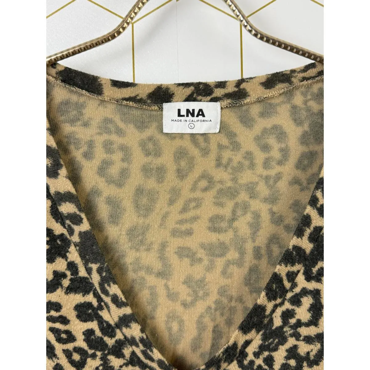 LNA Tan and Black Leopard Print Bitten Sweater - Size - Large - Image 6