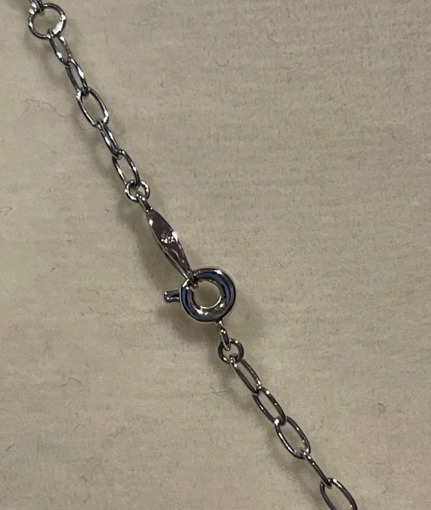 NWOT Nadri Shaky Love Station Necklace, Rhodium Plated, 16" + 2” Extender Silver - Image 5