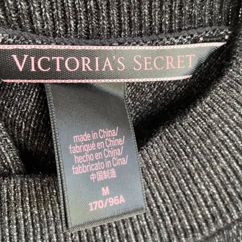 Victoria's Secret Dark Gray Corset Back Mock Neck Sleeveless Crop Top - Image 5
