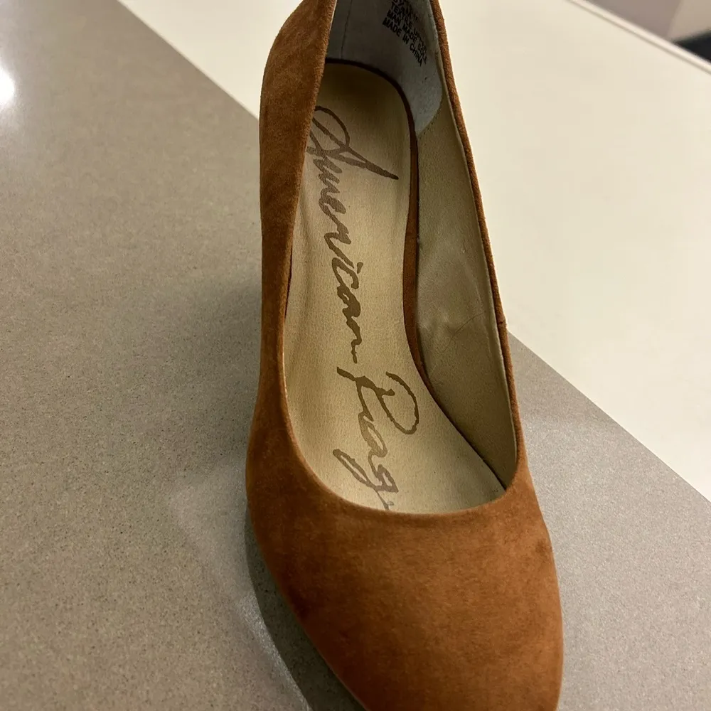 Heels Elegant Brown Suede American RAG—Preowned but many miles left 81/2-suede - Image 4