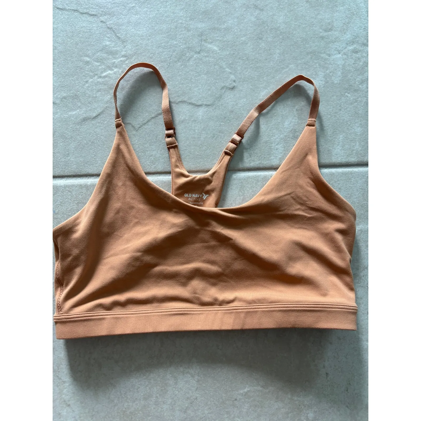 Old Navy Bra Womens Medium Tan Powersoft Wireless‎ Gym Active Sporty Workout - Image 3