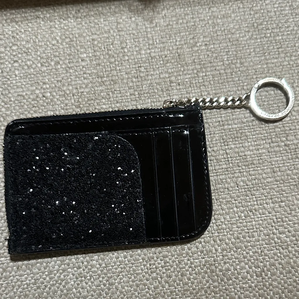 Kate Spade Odette Black Glitter Keychain Wallet. Sparkling - Image 4
