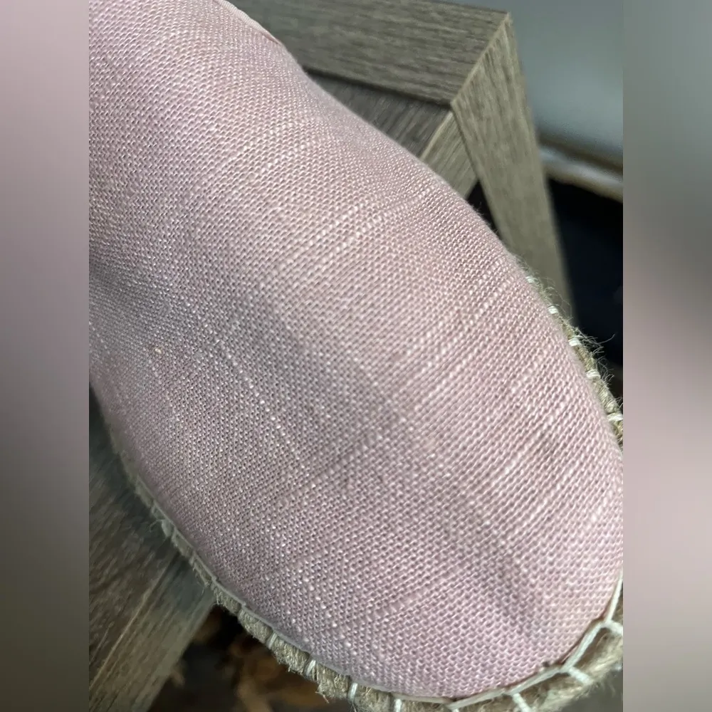 OluKai Kaula Pa'a Kapa Pink Linen Espadrilles Rope Fiber Sole Slip On Shoes Sz 9 - Image 14