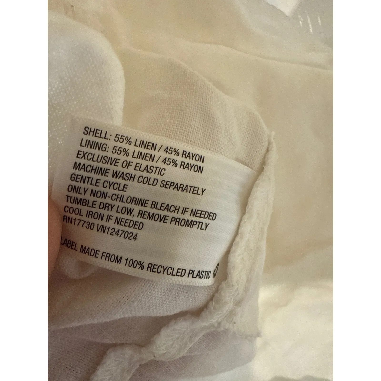 Universal Thread Tie-Front Crop Top Smocked Sleeveless‎ Casual White Linen M - Image 8