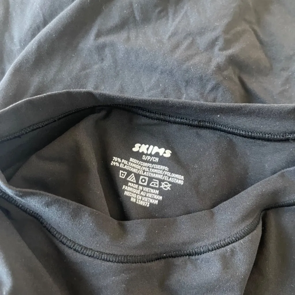 NWT SKIMS FITS EVERYBODY L/S CREW BODYSUIT BLACK SZ S - Image 5