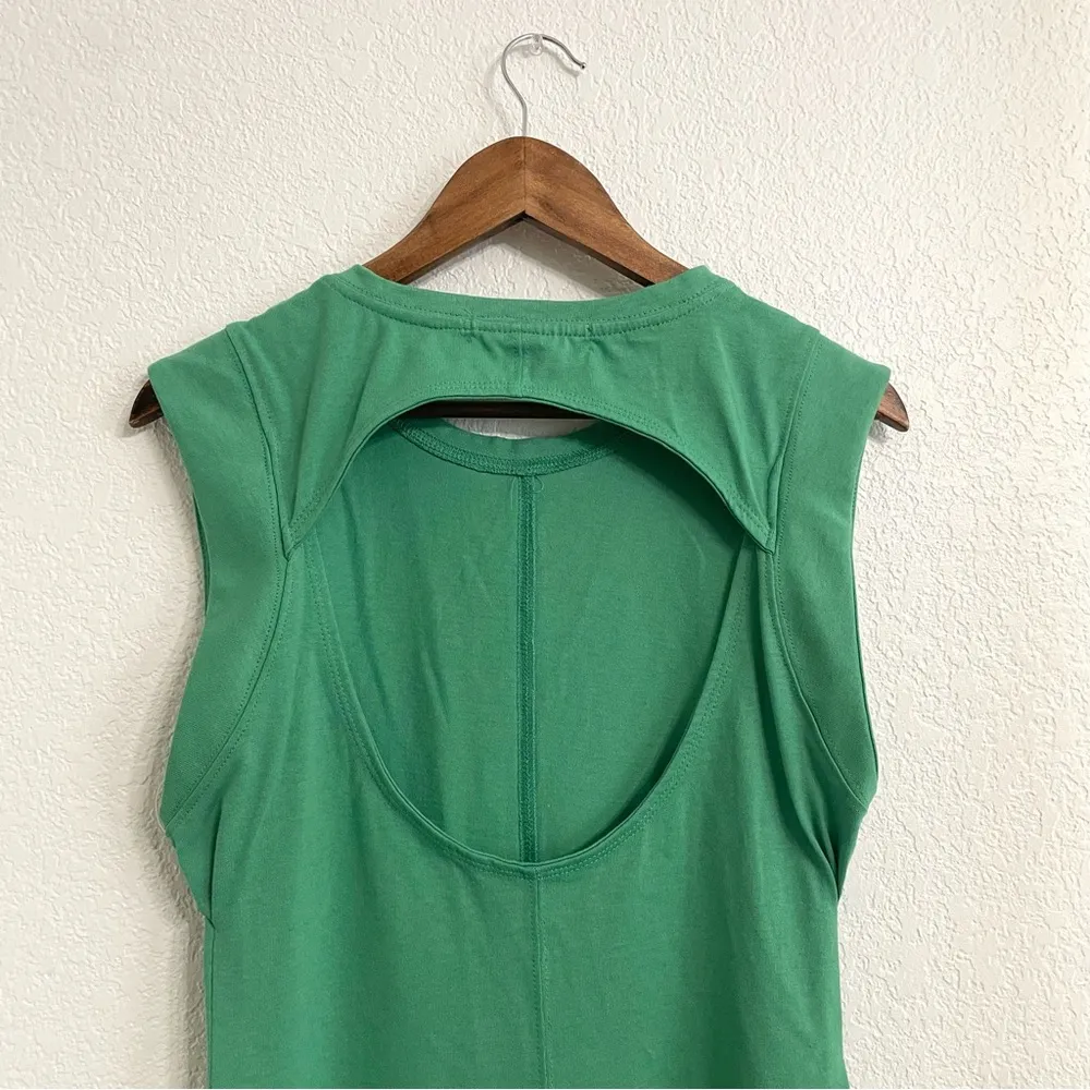 FP Beach Free People Womens Dress Green Maxi Cut Out Back Cotton Size Small - Image 4