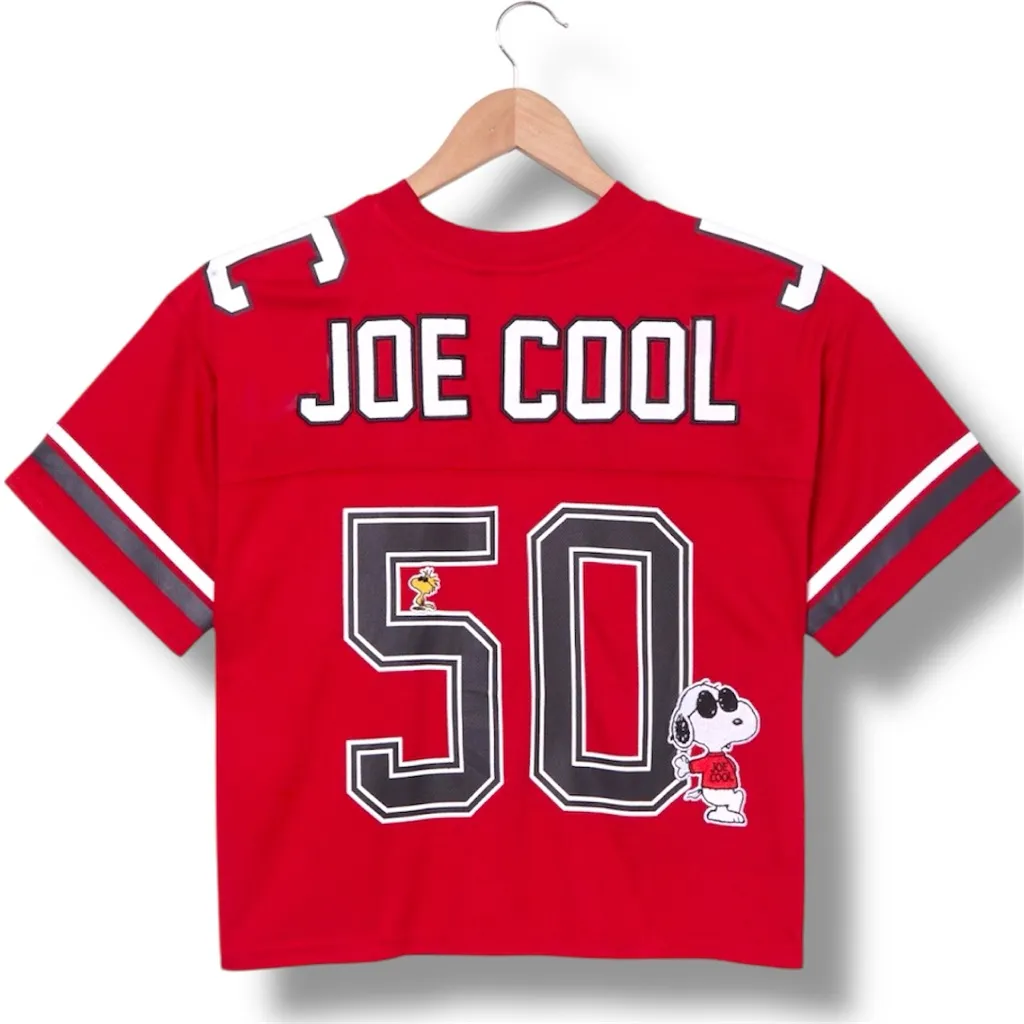 Peanuts Joe Cool Snoopy Women's Cropped Football Jersey - Image 2