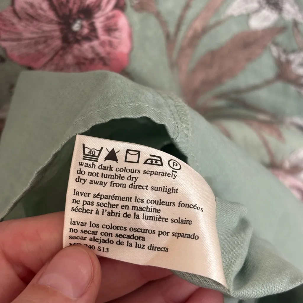 Vintage Laura Ashley Linen Floral Drop Waist A-Line Midi Dress - Size 4 - Image 5