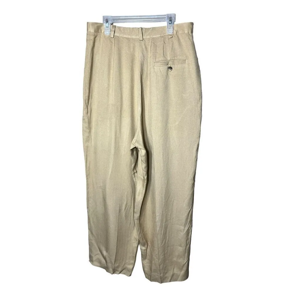 Vintage Evan Picone 100%‎ Silk Tan Dress Pant Women 30 inches waist - Image 5