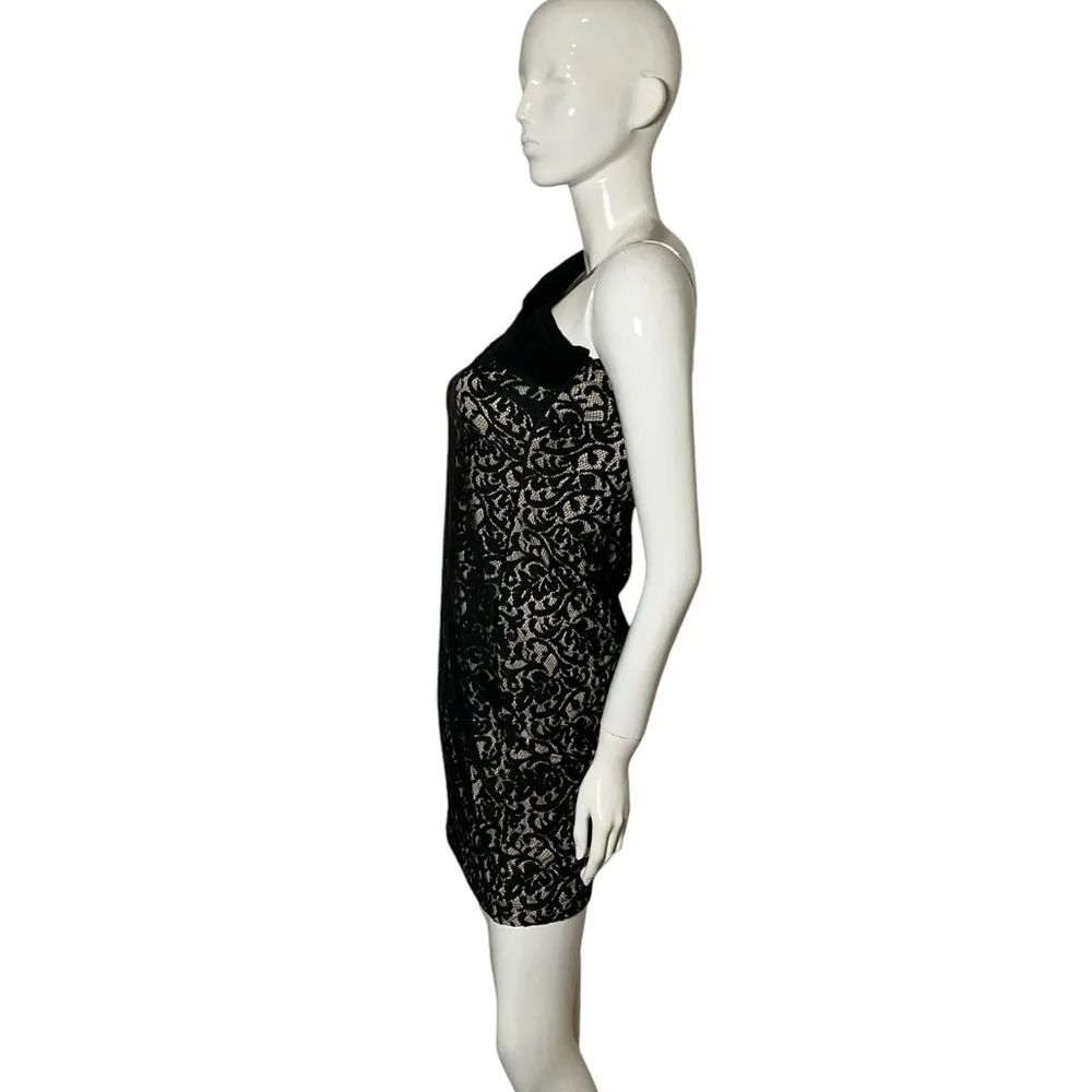 Vintage The‎ limited black lace one shoulder sleeveless mini dress 4 - Image 2