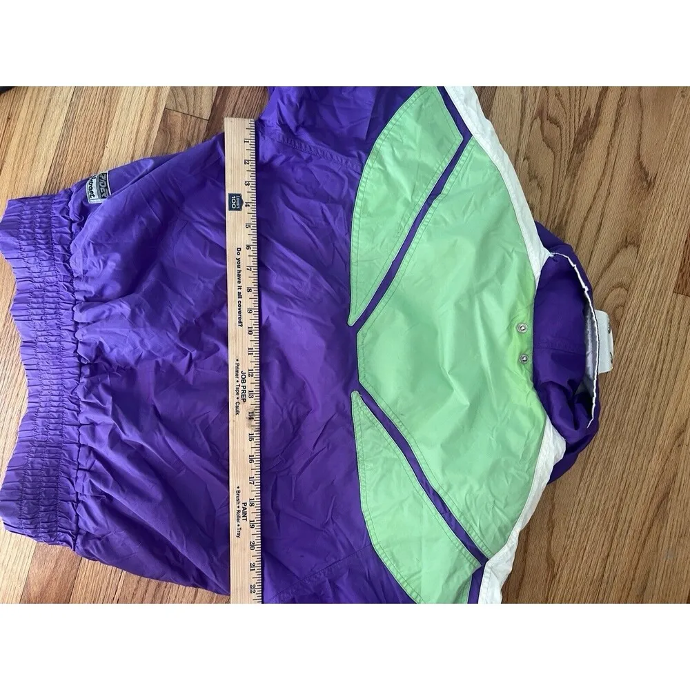 Vtg Spyder jacket Women’s size 12 neon purple green Thinsulate Hidden Hood Ski - Image 9