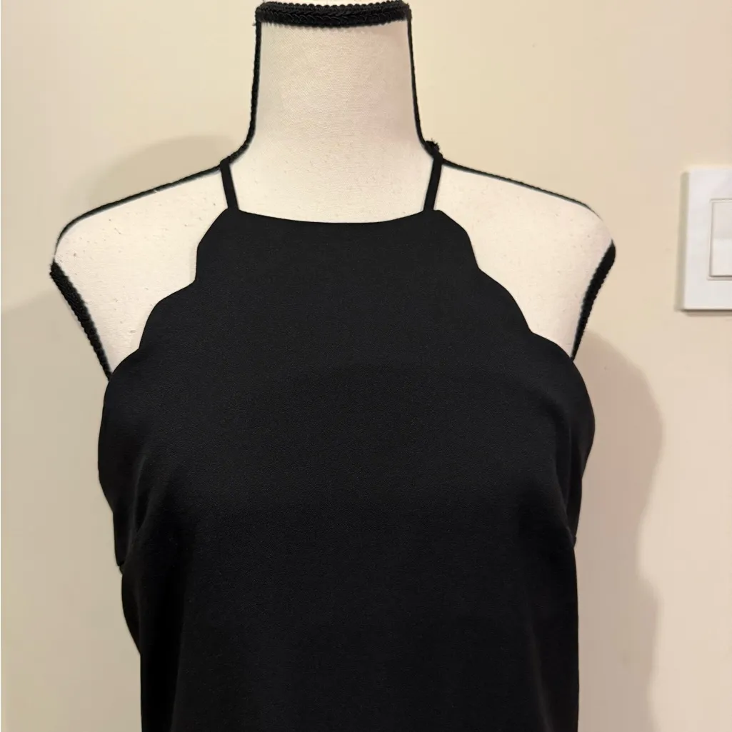 Lulu's | Black Scalloped Mini Dress - Image 9