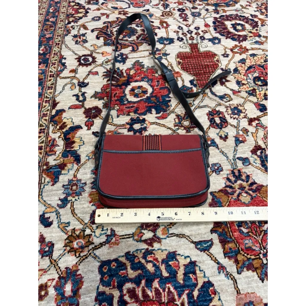 Yves Saint Laurent YSL Canvas Crossbody Bag Logo Stripe Vintage France - Image 5