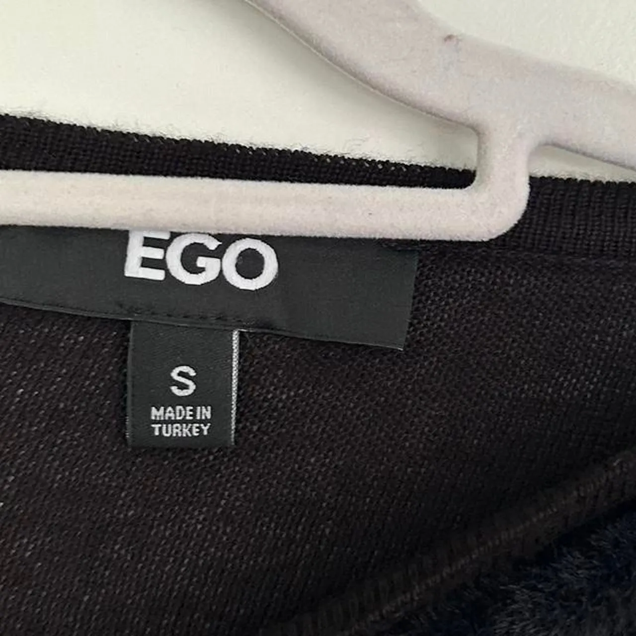 EGO CONTRAST SHEER KNIT FLUFFY Body con mini dress black small - Image 6