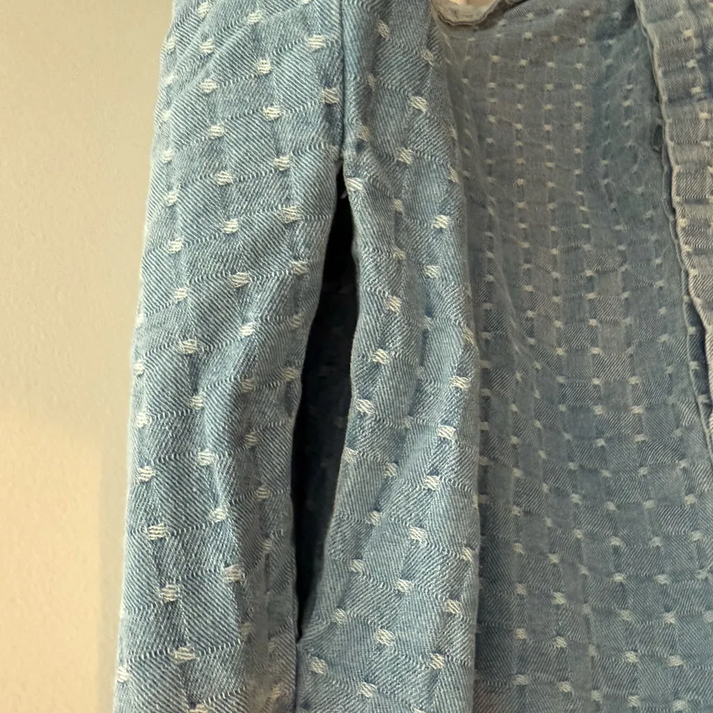 Tuckernuck Light Wash Denim Dot Sleeveless Charlie Dress - Image 4