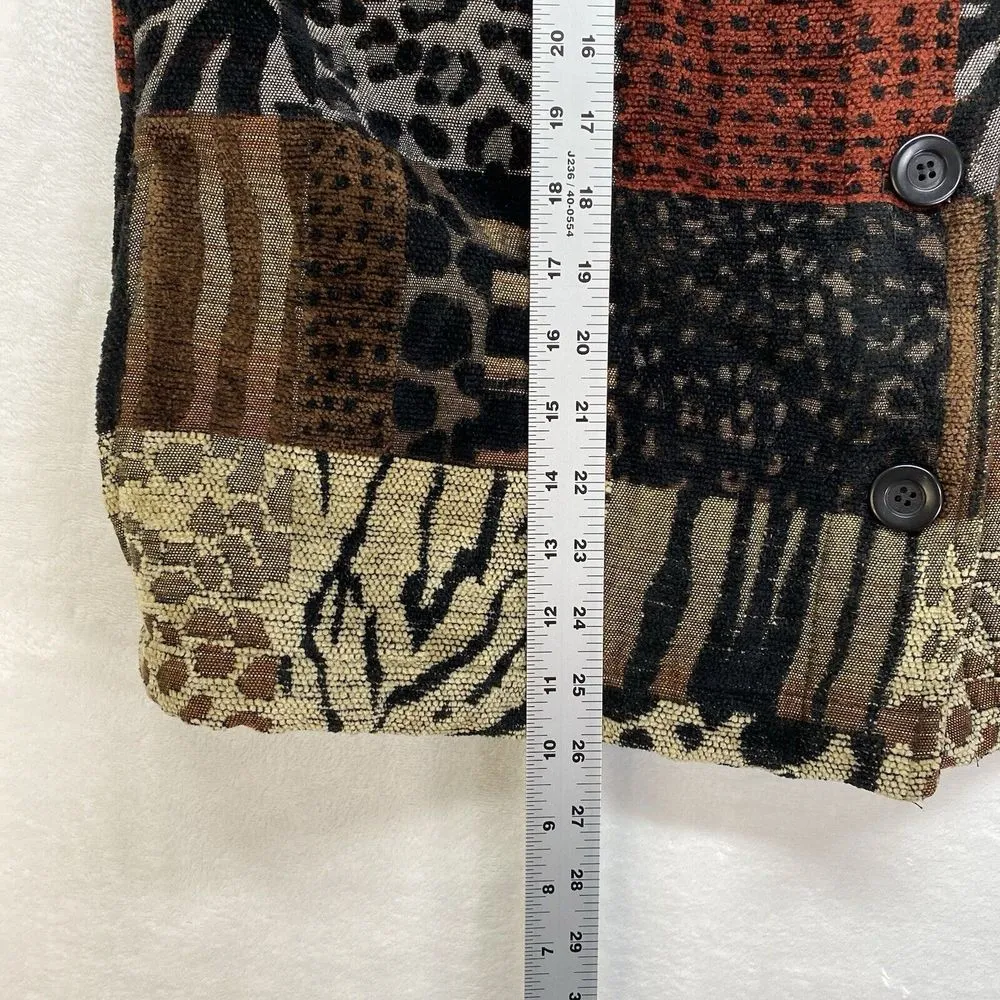 Ala Carte patterned jacket blazer patchwork‎ animal leopard upholstery Sz Large - Image 6