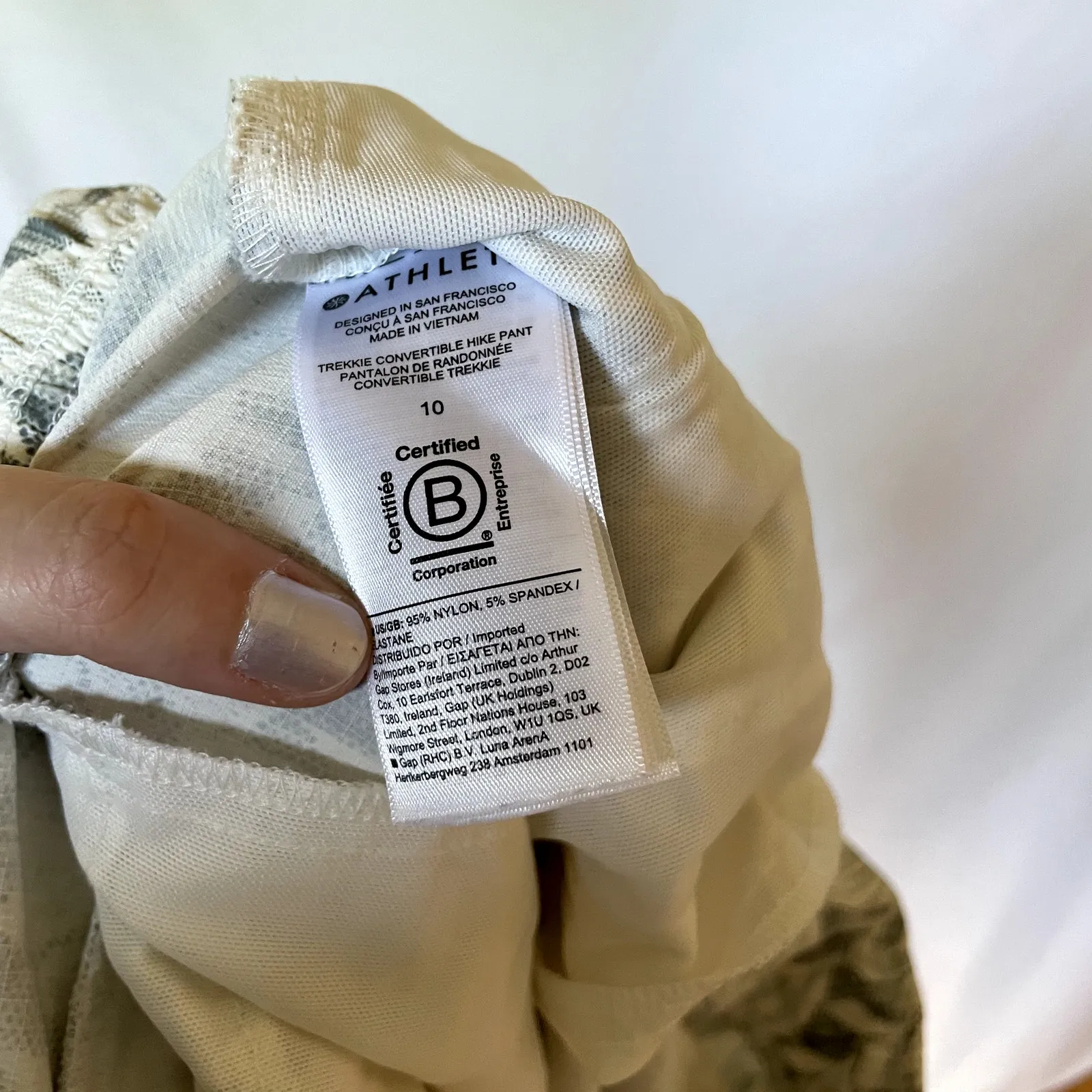 Athleta white green straight leg hiking pants women's 10 trekkie convertible - Image 11