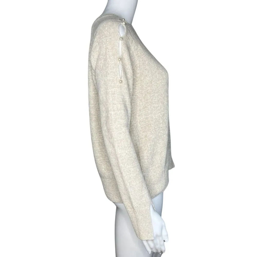 One Grey Day Sweater Women Extra Small XS Tan Updated Basic Boho Chic Minimalist - Image 3