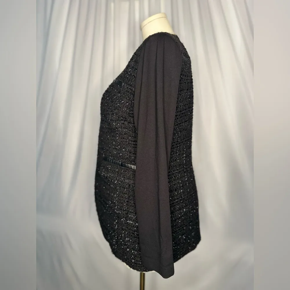 Chico's Metallic Mix Tweed Open Front Blazer (813) - Image 4