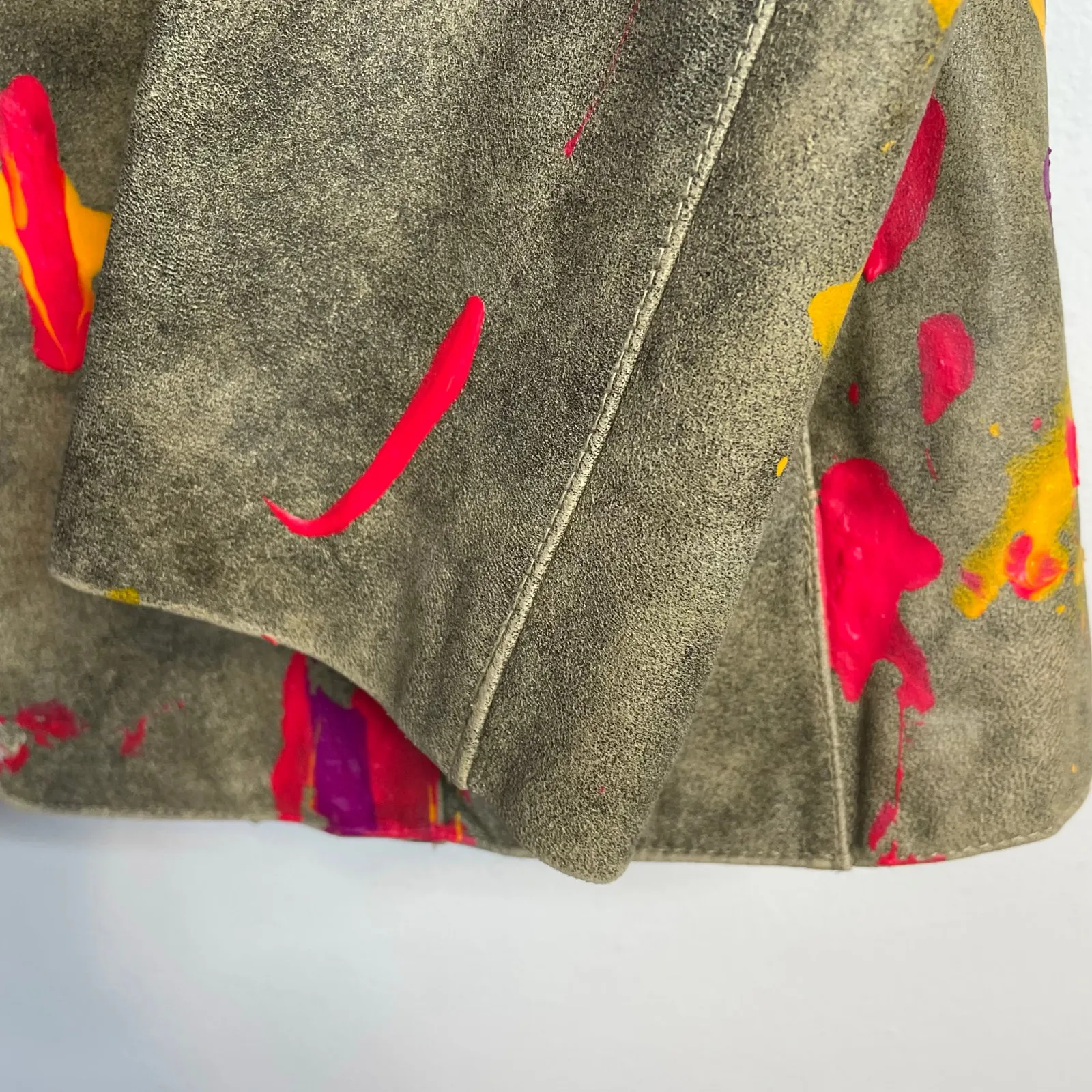 Wilsons Leather DIY Paint Splatter Hand Painted Art to Wear Blazer Jacket L - Image 9