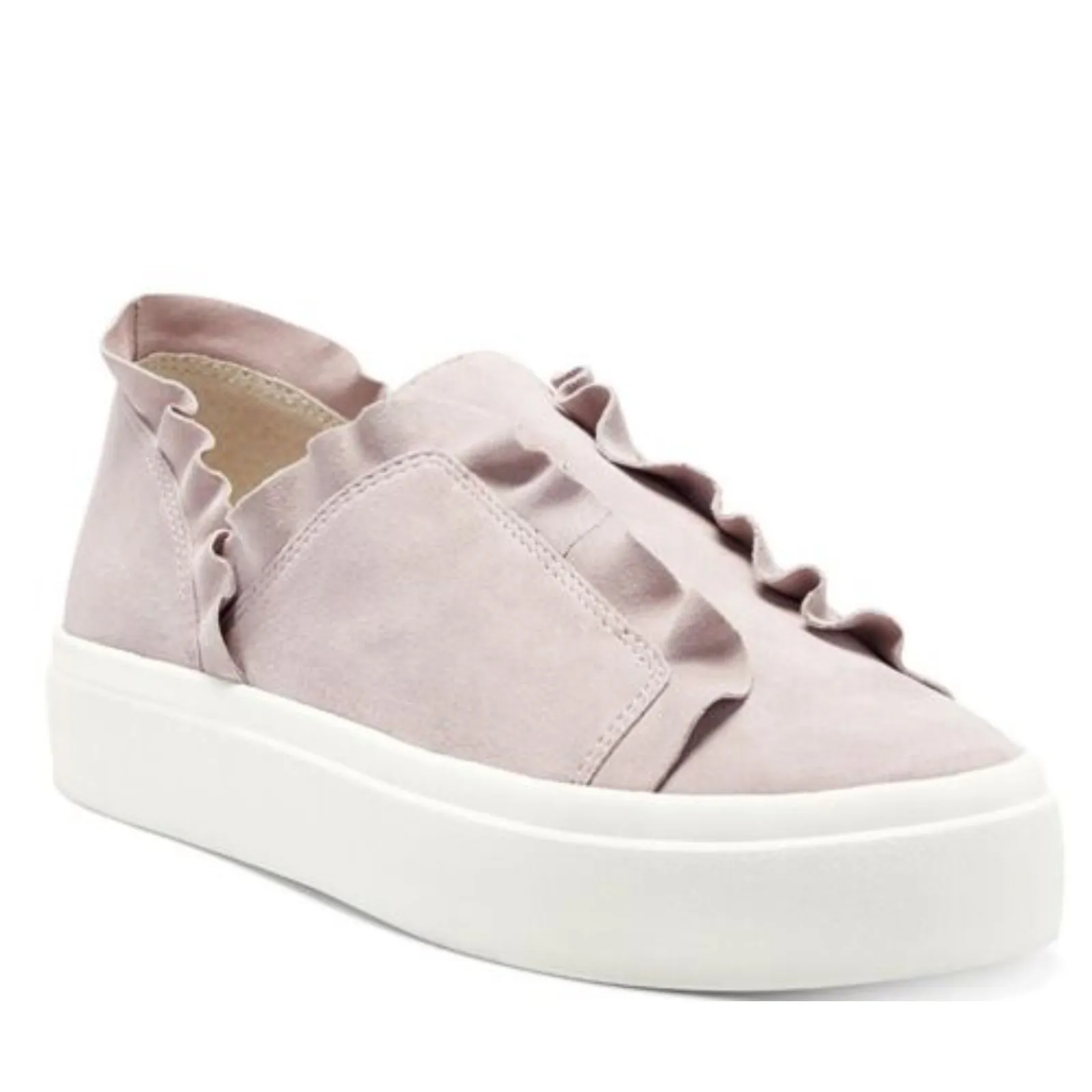 Sole Society‎ Talexa blush pink suede chunky slip on sneaker with ruffles 9.5 - Image 5