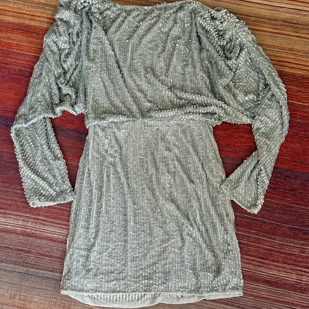 Sequin long sleeve mini dress - Image 10