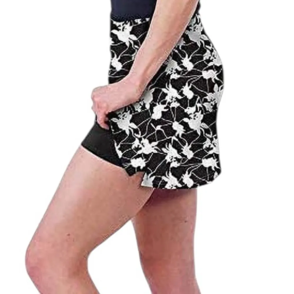 Colorado Clothing Tranquility Black White Shorts Skirt Shadow Flowers Skort M Size M - Image 6