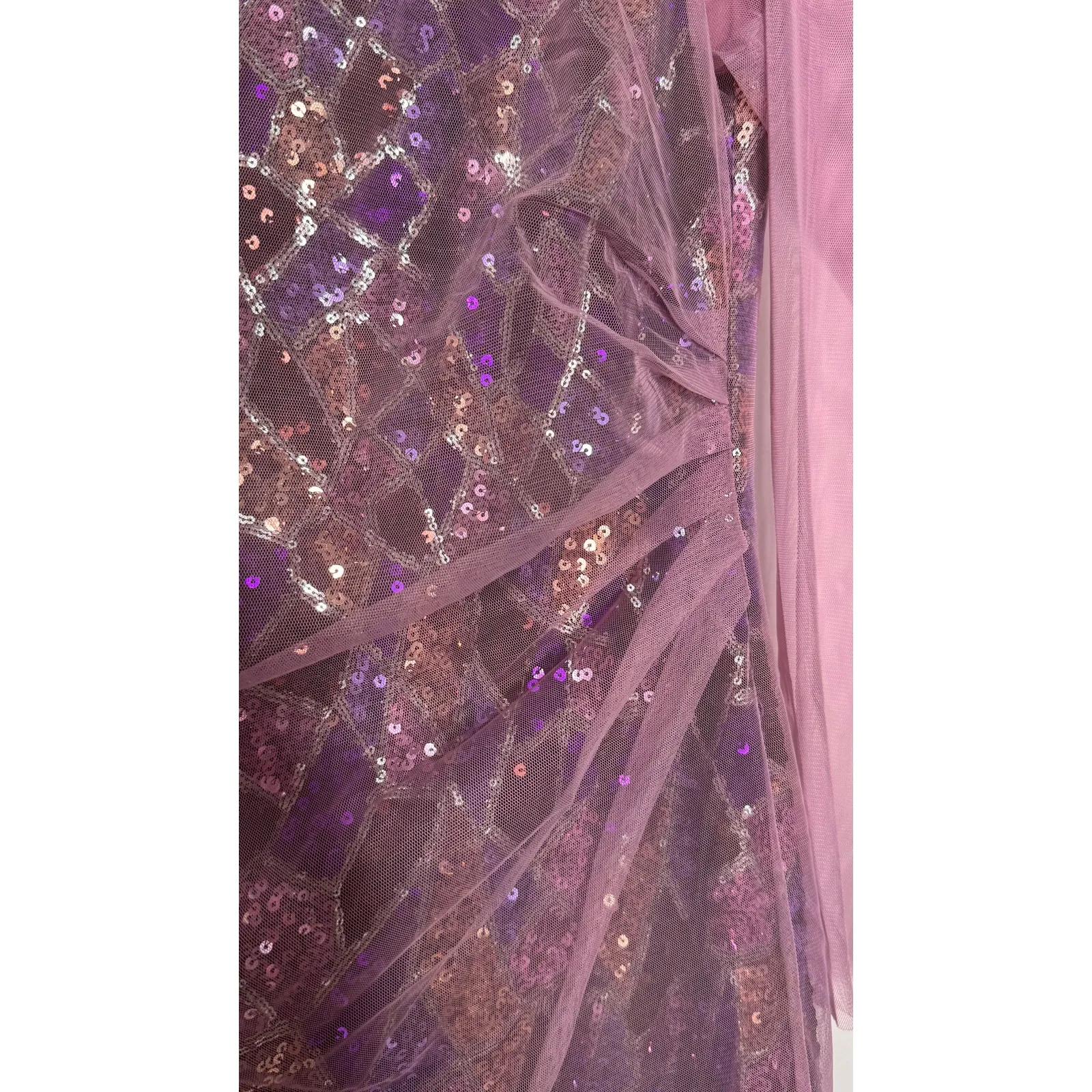 Eloquii 2010s Lavender Purple Sequin Mesh Overlay Cocktail Dress NWT Size 16 - Image 10