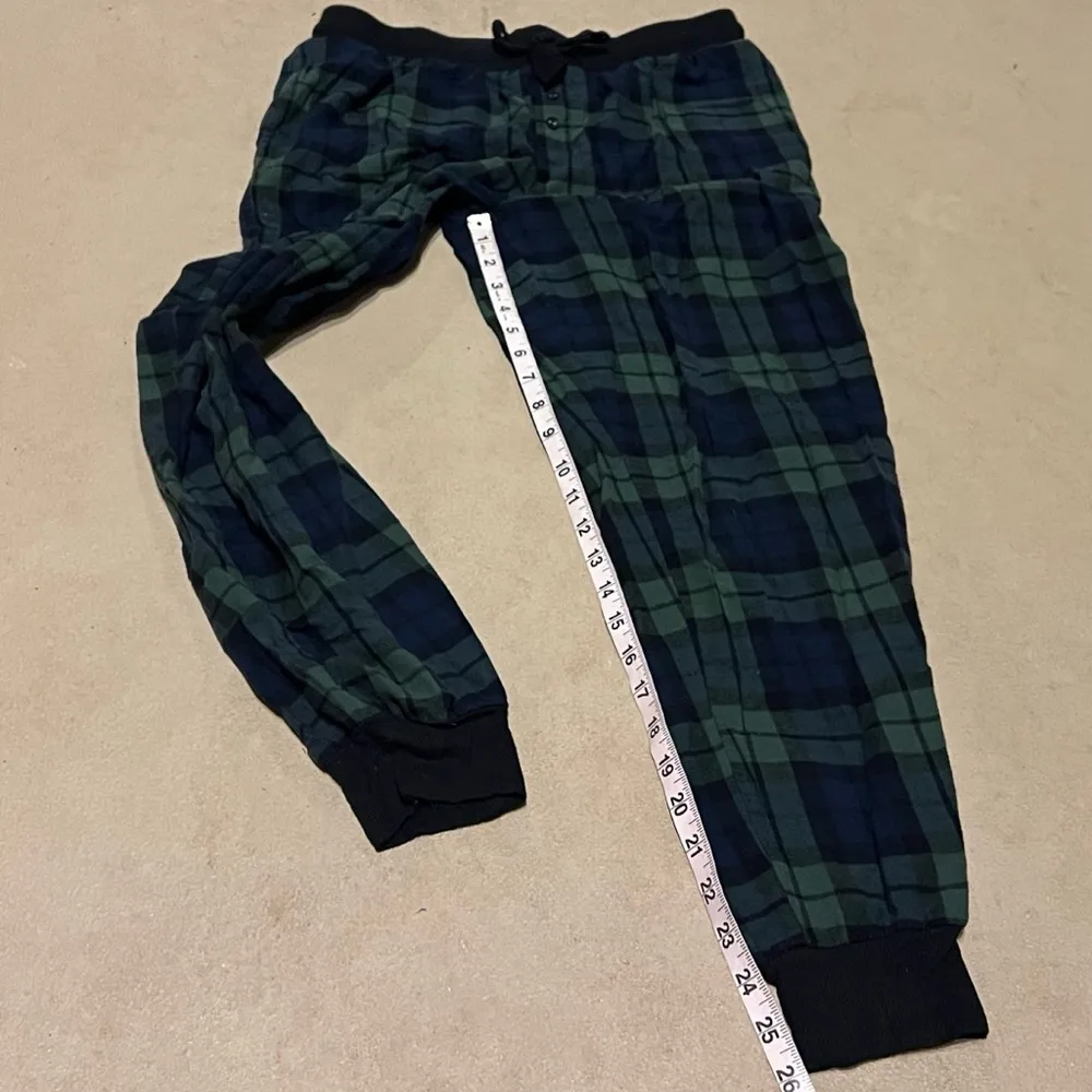 Stars Above Perfectly Cozy Flannel Plaid Pajama Bottoms Pants Small Blue Green - Image 3