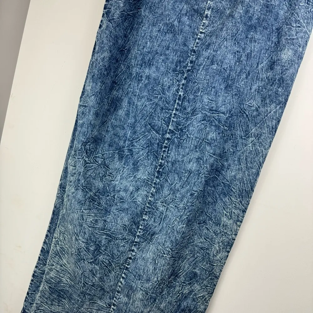 Denim Midi Maxi Skirt Sz 1XL Acid Wash Stretch High Slit A Line - Image 13