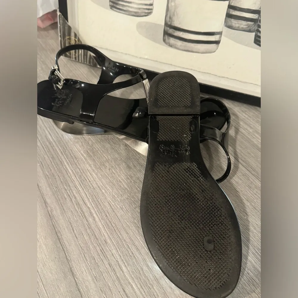 CCoach Plato Women's Black Jelly T-Strap Thong Sandals US 9 - Image 4