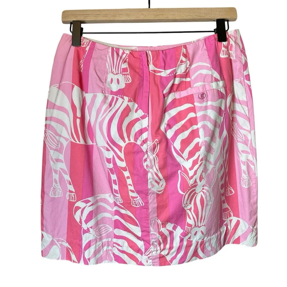 Vintage Lilly Pulitzer Pink Zebra Lined Mini Skirt Preppy Resortwear Y2K Sz 8 - Image 2