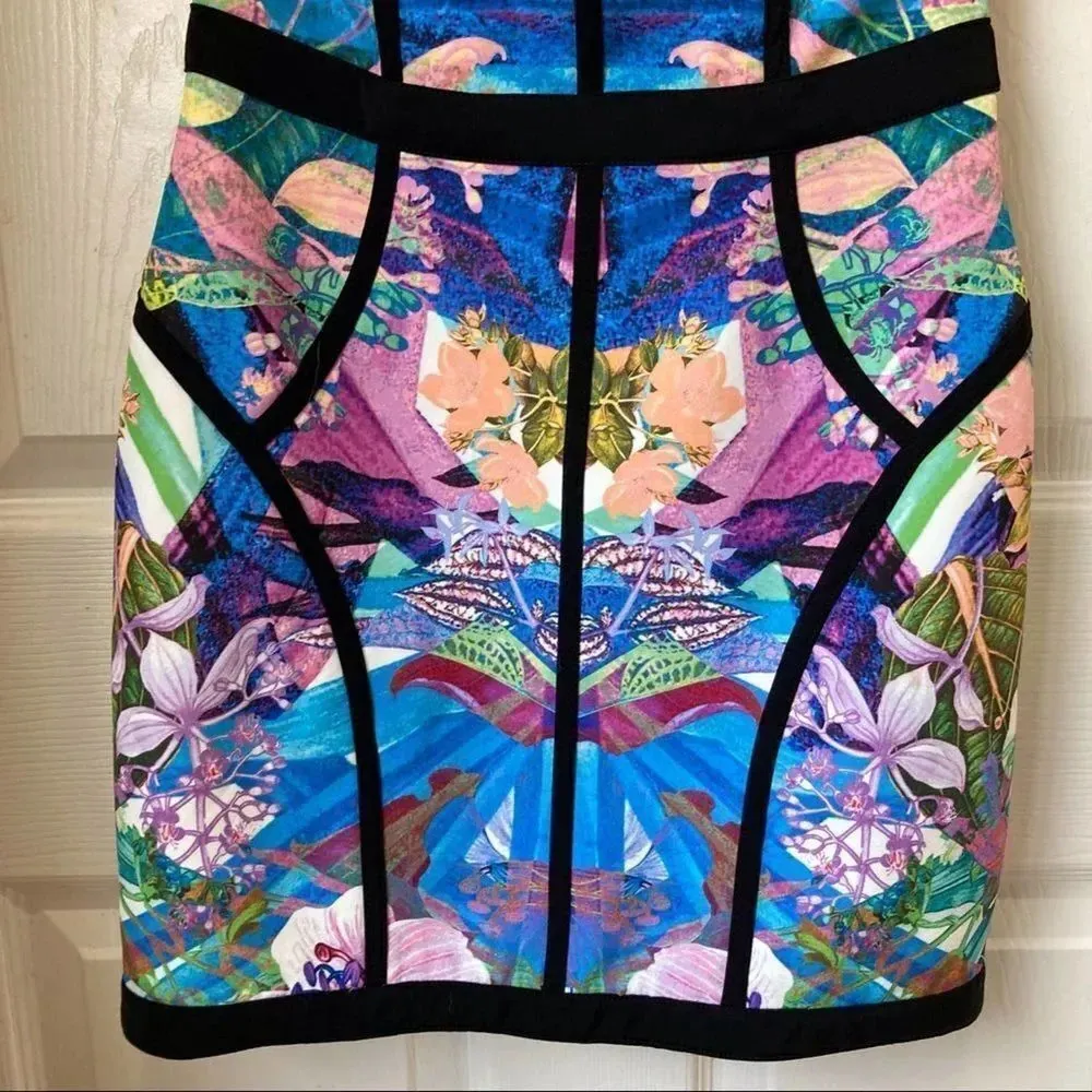 FINDERS KEEPERS Winter Birds Dress Hibiscus Print and Black Size XS - Image 9