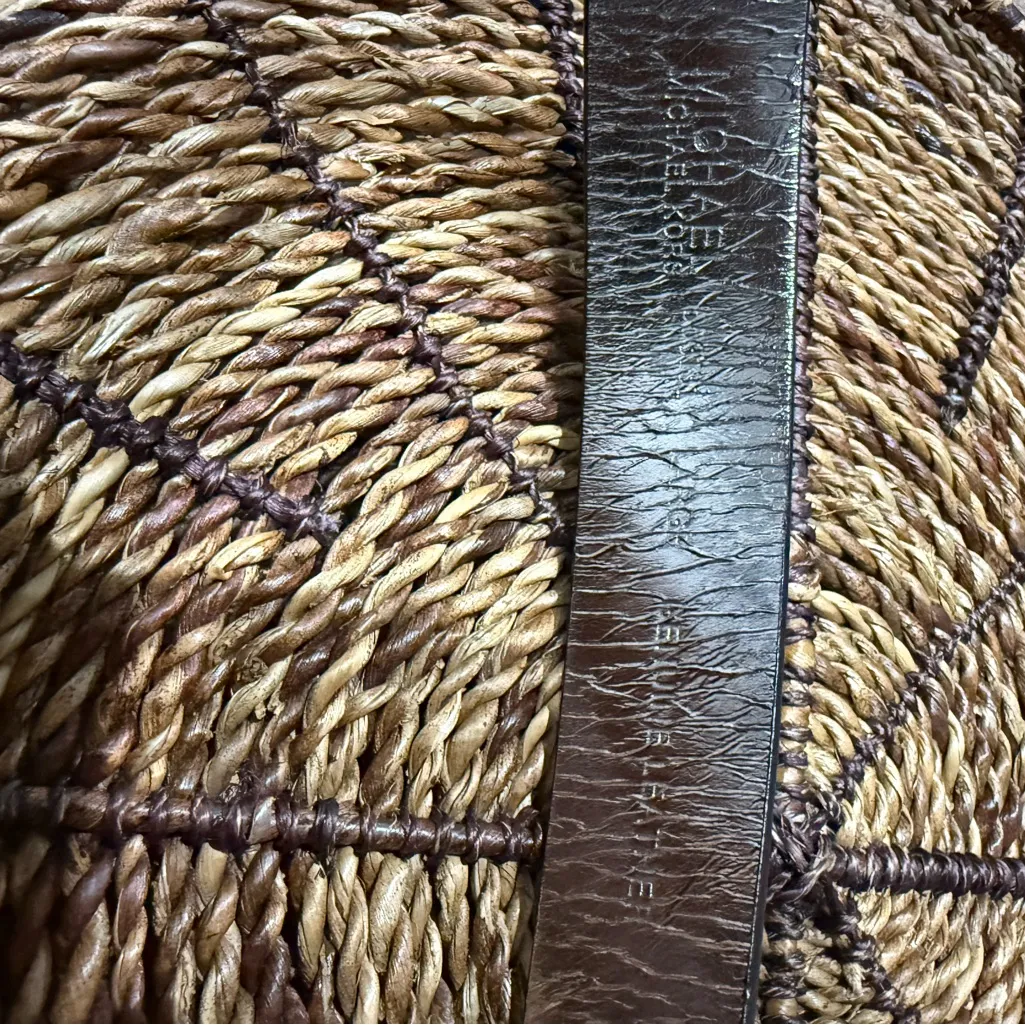 Michael Kors Black Leather Belt Silver Clasp 39” L‎ - Image 5